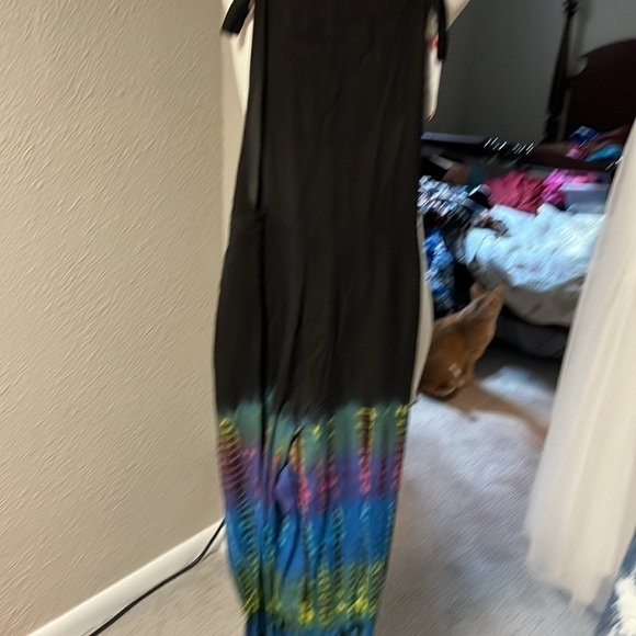 NWT sacred threads overalls black and tie dye size med lightweight - Picture 6 of 9